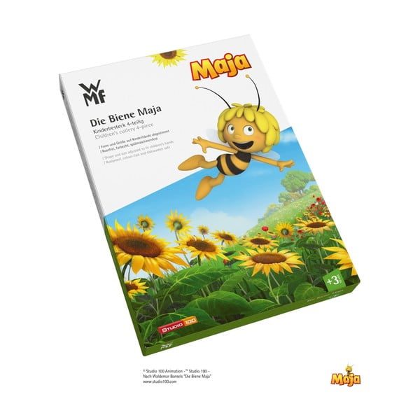 4 dalių vaikiškų nerūdijančio plieno stalo įrankių rinkinys WMF Cromargan® Maya the Bee-image-1