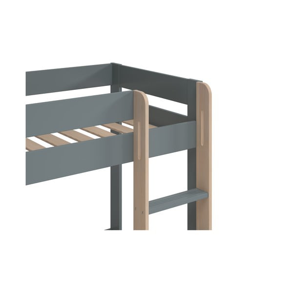 Pilkai žalios spalvos dviauktė vaikiška lova su lovos grotelėmis 90x190 cm Angel – Marckeric-image-4