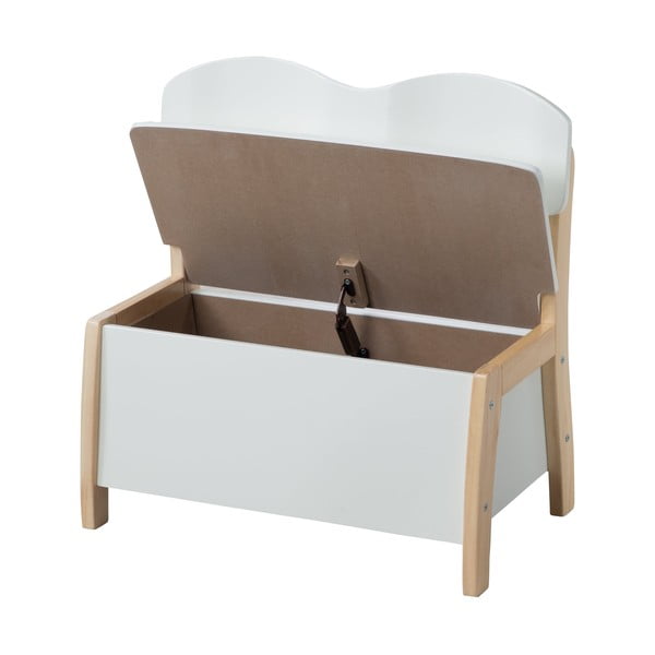 Baltos spalvos vaikiškas suoliukas – Roba-image-2