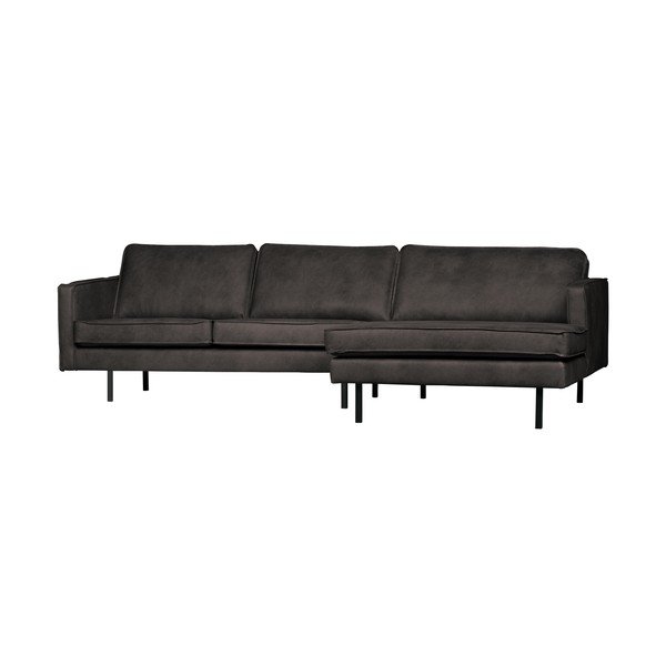 Pilkos spalvos iš dirbtinės odos kampinė sofa (su dešiniuoju kampu/su gultu) Rodeo – WOOOD-image-2