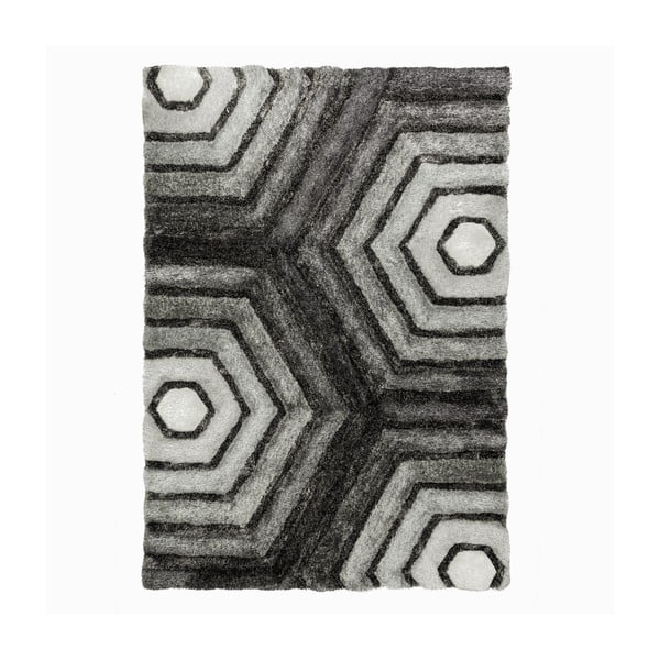 Pilkas kilimas Flair Rugs Hexagon Grey, 120 x 170 cm