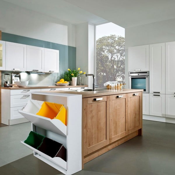 Baltas šiukšlių konteineris Evergreen House Rūšiuoti-image-1