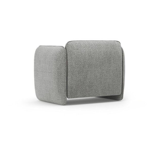 Šviesiai pilkos spalvos krėslas iš šenilinio audinio Georgia – Micadoni -image-3