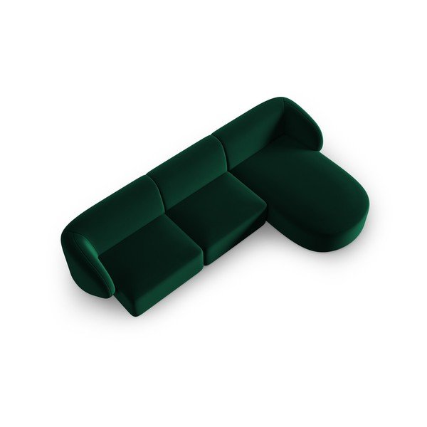 Žalios spalvos iš velveto kampinė sofa (su dešiniuoju kampu/su gultu) Paolo – Milo Casa-image-2