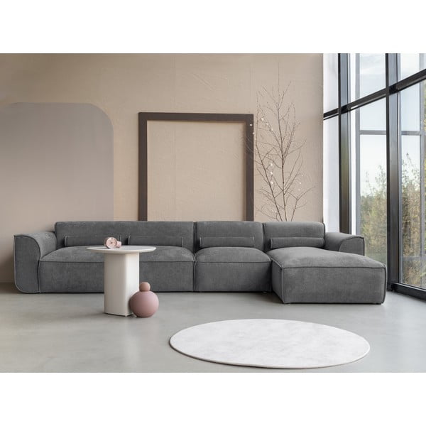 Kampinė sofa pilkos spalvos (su dešiniuoju kampu) Flex Felix – Miuform-image-1