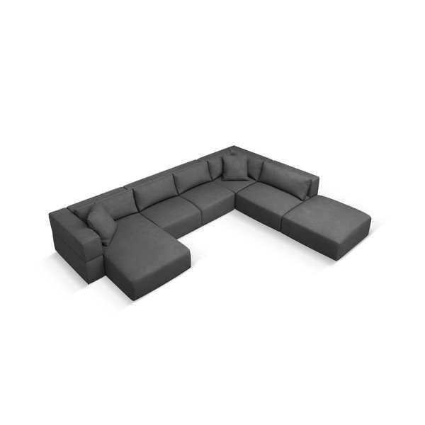 Kampinė sofa tamsiai pilkos spalvos (su dešiniuoju kampu/„U“ formos) Esther – Milo Casa-image-2