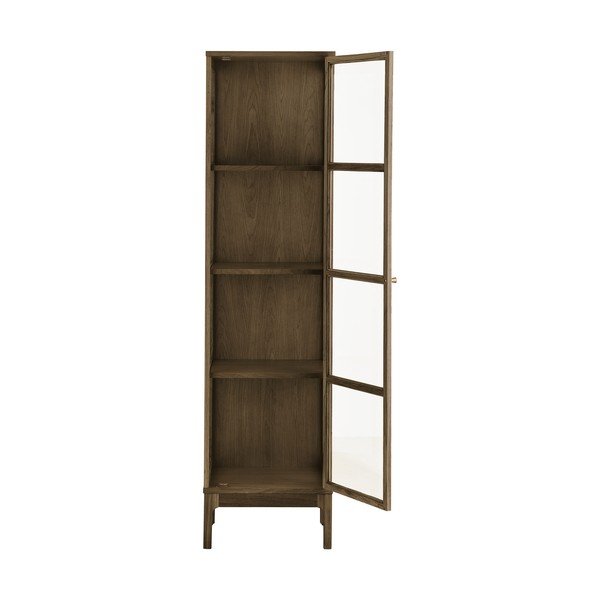 Tamsiai rudos spalvos vitrina iš ąžuolo 47x180x40 cm Zamora – House Nordic-image-4
