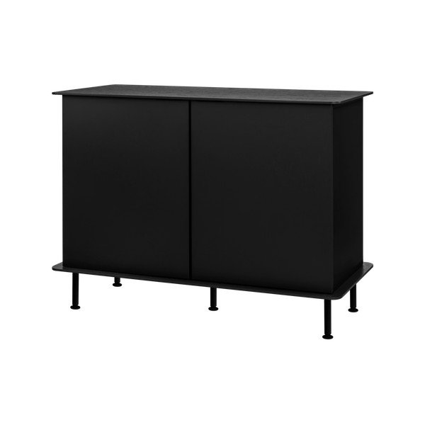 Juodos spalvos šoninė spintelė su anga laidams 120x88x50 cm Suumo – noo.ma