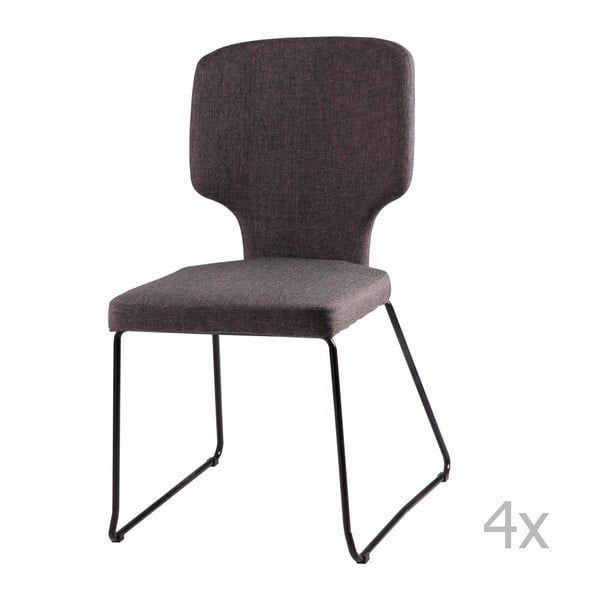 4 tamsiai pilkų valgomojo kėdžių rinkinys sømcasa Dana