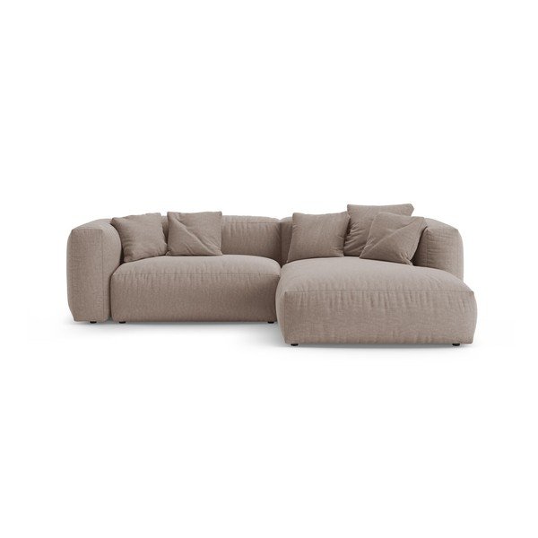 Šviesiai rožinės spalvos sulankstoma modulinė kampinė sofa (su dešiniuoju kampu/su gultu) – Micadoni 