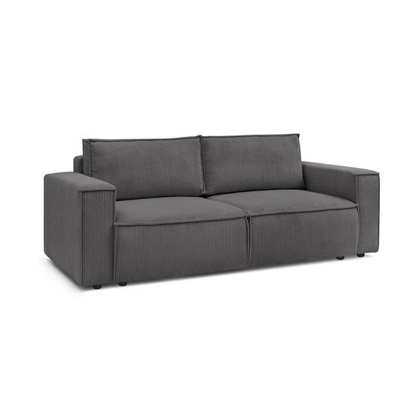 Sulankstoma sofa tamsiai pilkos spalvos iš kordinio velveto 245 cm Nihad – Bobochic Paris-image-3