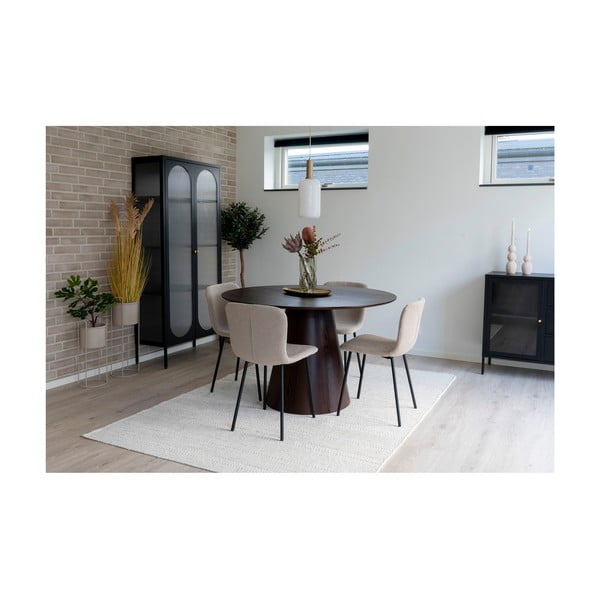 Apvalios formos valgomojo stalas su riešutmedžio dekoro stalviršiu ø 120 cm Bolton – House Nordic-image-2