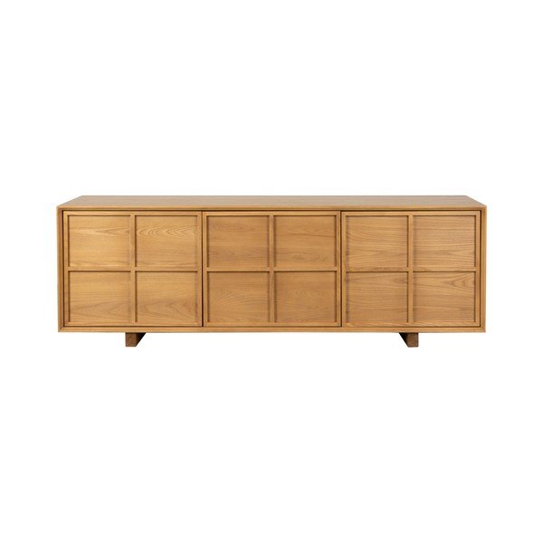 Natūralios spalvos iš uosio masyvo TV spintelė 160x54x42 cm Raster – Zuiver