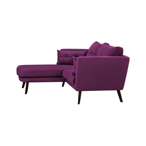Violetinė trijų vietų sofa "Mazzini Sofas Elena", su šezlongu kairiajame kampe-image-2