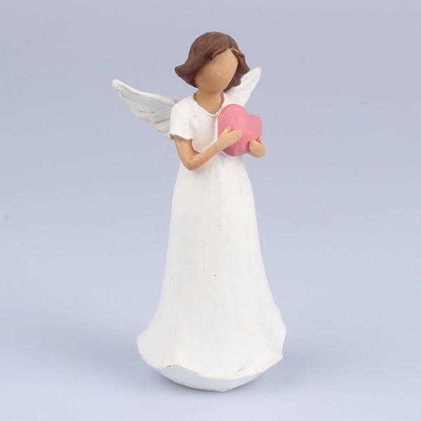 Baltas dekoratyvinis angelas su širdele Dakls