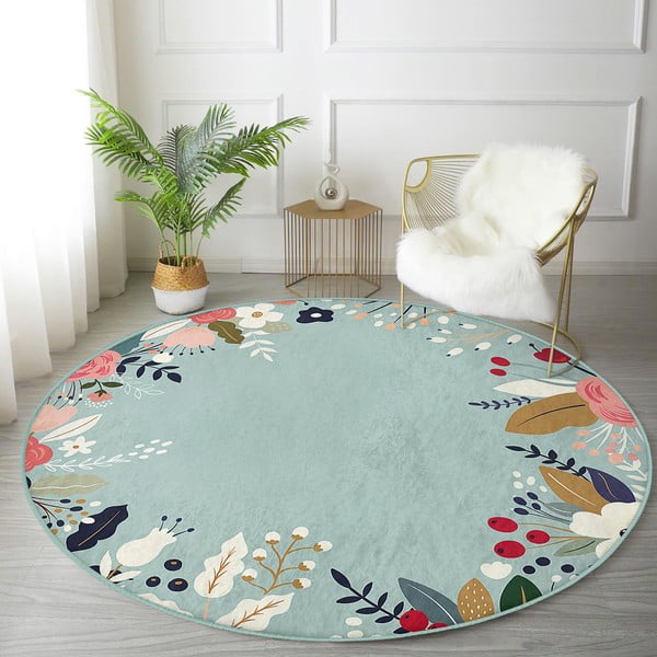 Skalbiamas/robotiniams dulkių siurbliams apvalios formos kilimas ø 120 cm Comfort – Mila Home-image-1