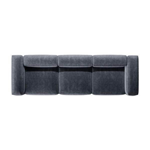 Pilkai mėlynos spalvos iš kordinio velveto sofa 364 cm Bergamo – Cosmopolitan Design-image-3