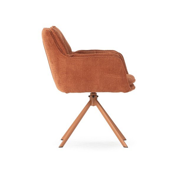 Terakotos spalvos iš audinio valgomojo kėdžių komplektas 2 vnt. Keiko – Marckeric-image-3