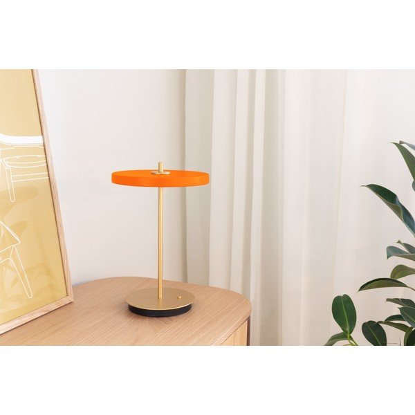 Stalinis šviestuvas oranžinės spalvos LED su pritemdymo funkcija (aukštis 31 cm) su metaliniu gaubtu Asteria Move – UMAGE-image-1