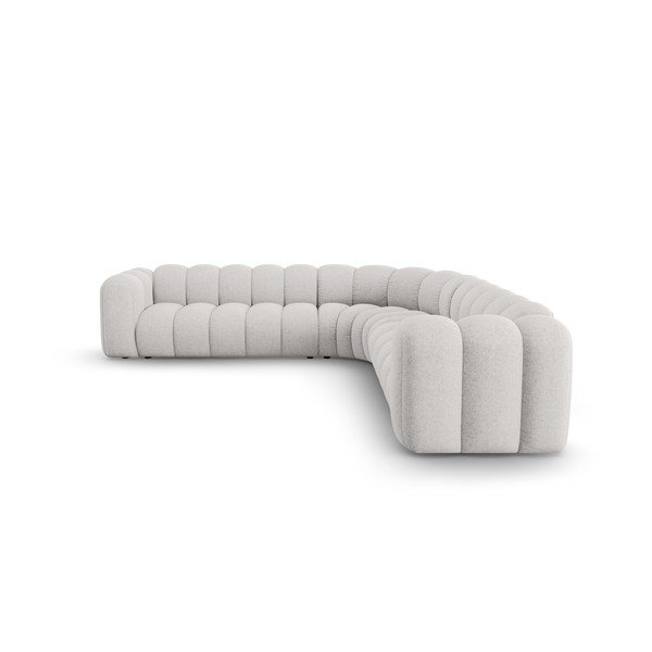 Šviesiai pilkos spalvos iš šenilinio audinio modulinė kampinė sofa Lupine – Micadoni -image-2
