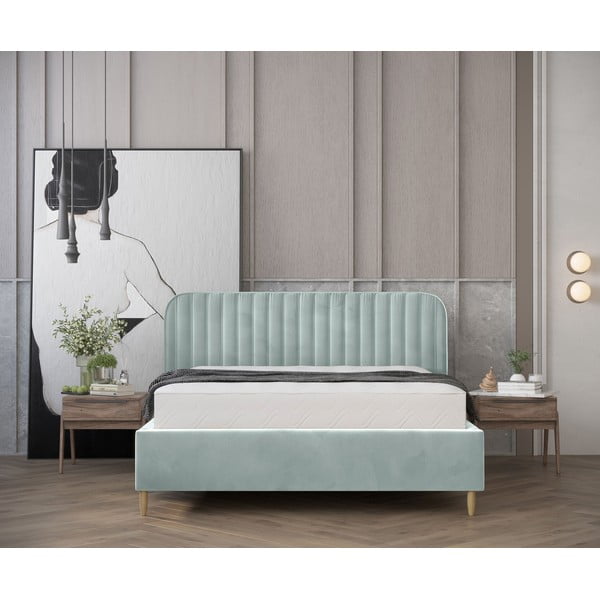 Viengulė lova mėtų spalvos audiniu dengta su sandėliavimo vieta su lovos grotelėmis 120x200 cm Noto – Maison de Rêve-image-4