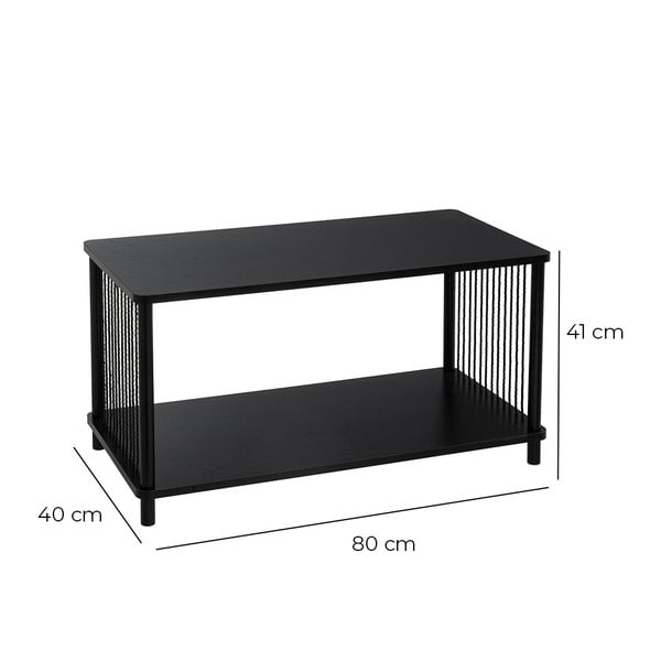 Juodos spalvos kavos staliukas 40x80 cm Manila – Casa Selección-image-2