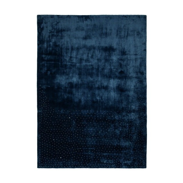 Tamsiai mėlynas rankomis austas kilimas Flair Rugs Swarowski, 160 x 230 cm