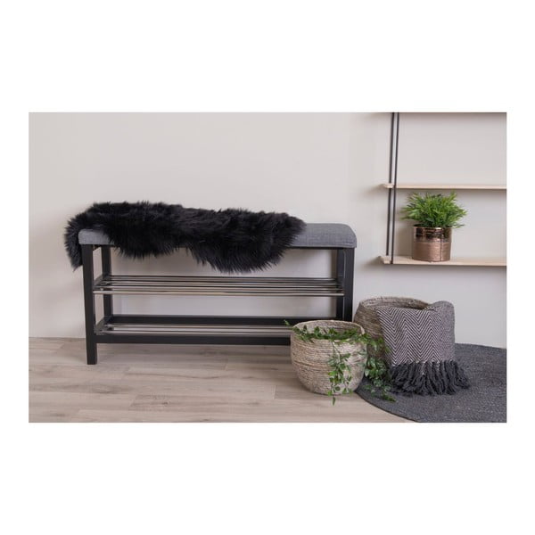 Sintetinė oda ir kailis juodos spalvos 50x85 cm – House Nordic-image-1