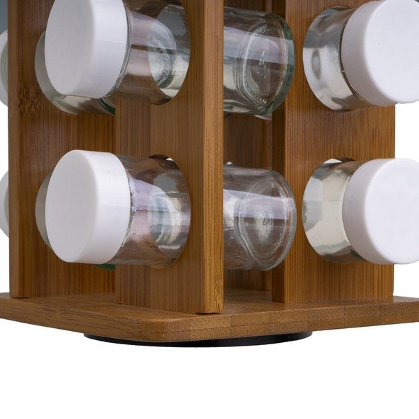 Prieskonių indai 12 vnt. su stovu Bamboo Walnut – Casa Selección-image-1