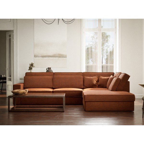 Vario spalvos kampinė sofa iš šenilinio audinio (su dešiniuoju kampu/„L“ formos) Kirou – Maison de Rêve-image-4