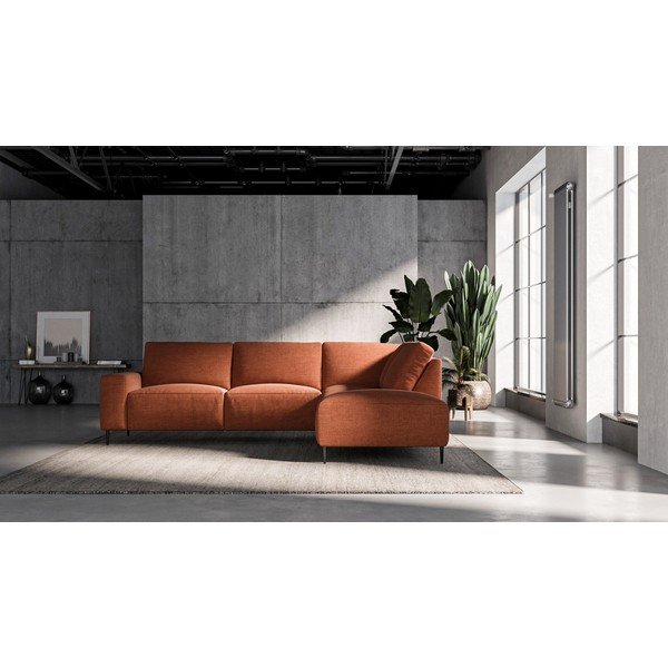 Tamsiai oranžinė kampinė sofa Ghado Tendo, dešinysis kampas-image-1