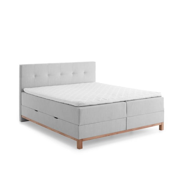 Šviesiai pilka lova su dėže 160x200 cm Catania - Meise Möbel