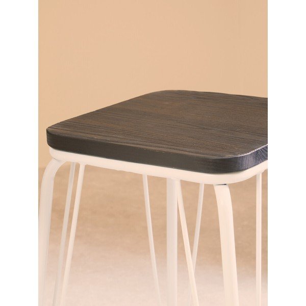 Baltos spalvos/tamsios natūralios spalvos iš guobos masyvo taburetė District – Premier Housewares-image-4
