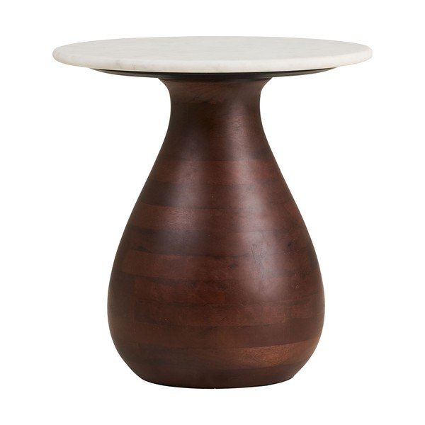 Su marmuriniu stalviršiu apvalios formos šoninis stalas ø 40 cm Heide – House Nordic