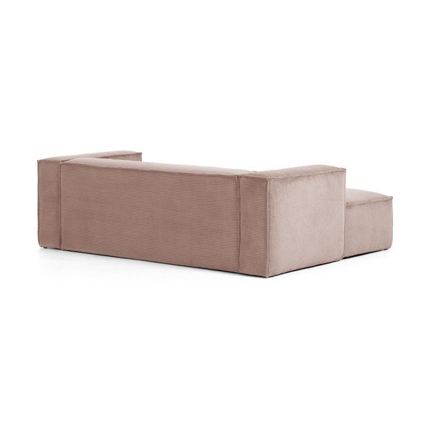 Šviesiai rožinė velvetinė kampinė sofa (kairysis kampas) Blok - Kave Home-image-3