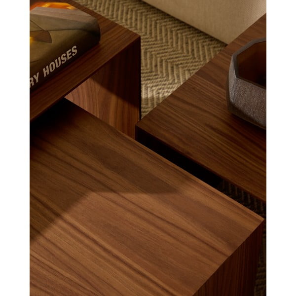 Šoniniai stalai 3 vnt. iš riešutmedžio 40x60 cm Litto – Kave Home-image-3