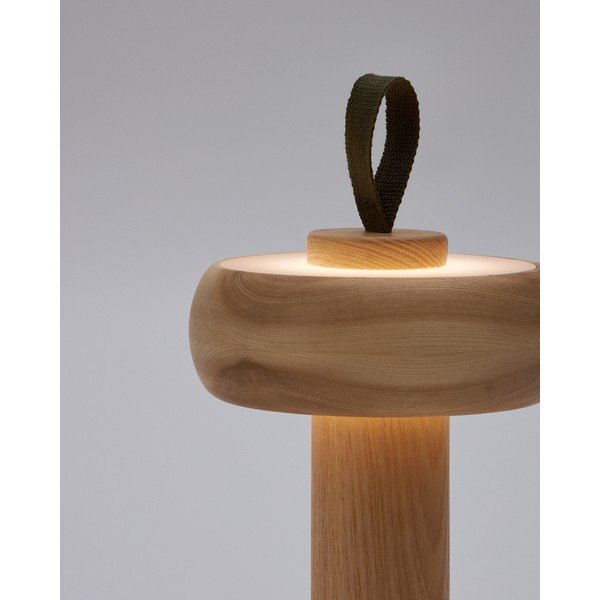 Natūralios spalvos iš uosio masyvo stalinis šviestuvas LED su pritemdymo funkcija (aukštis 30 cm) Luba – Kave Home-image-2