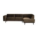 Pilkos spalvos/rudos spalvos iš velveto kampinė sofa (su dešiniuoju kampu/„L“ formos) Statement – WOOOD