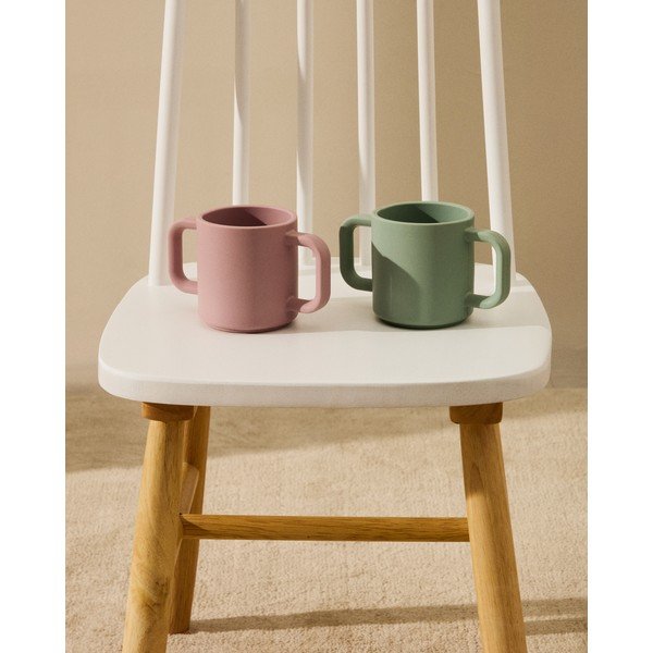 Šviesiai rožinės spalvos/turkio spalvos iš silikonas vaikiški puodeliai 2 vnt. Lili – Kave Home-image-1