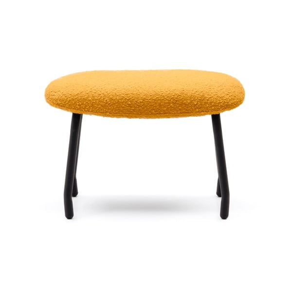 Pufas garstyčių spalvos iš boucle Belina – Kave Home-image-2