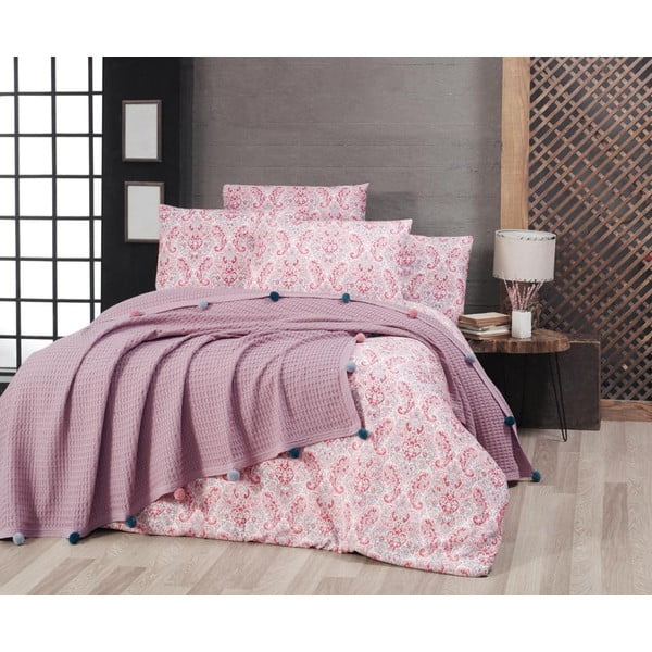 Šviesiai rožinė medvilninė patalynė viengulė lovai 160x240 cm - Mila Home