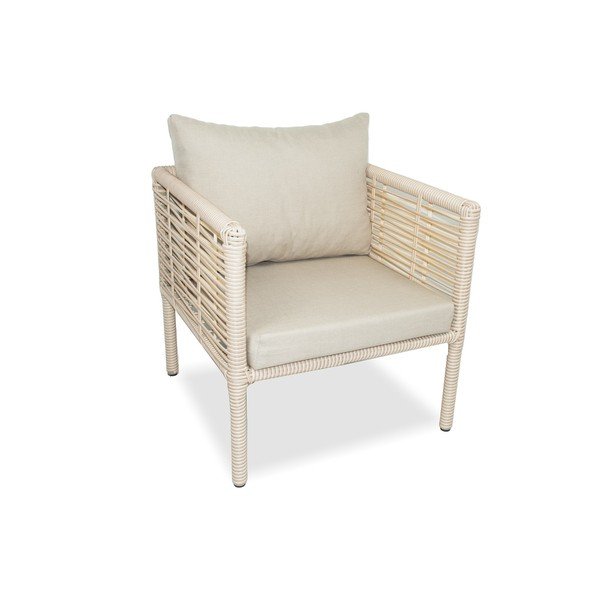 Iš dirbtinio rotango sodo poilsio baldų komplektas kreminės spalvos 4 žmonėms Newyork 160 – Floriane Garden-image-2