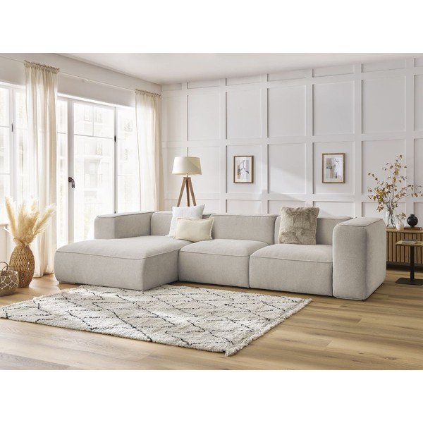 Iš boucle kampinė sofa smėlio spalvos (su kairiuoju kampu) Zephyr – Bobochic Paris-image-1