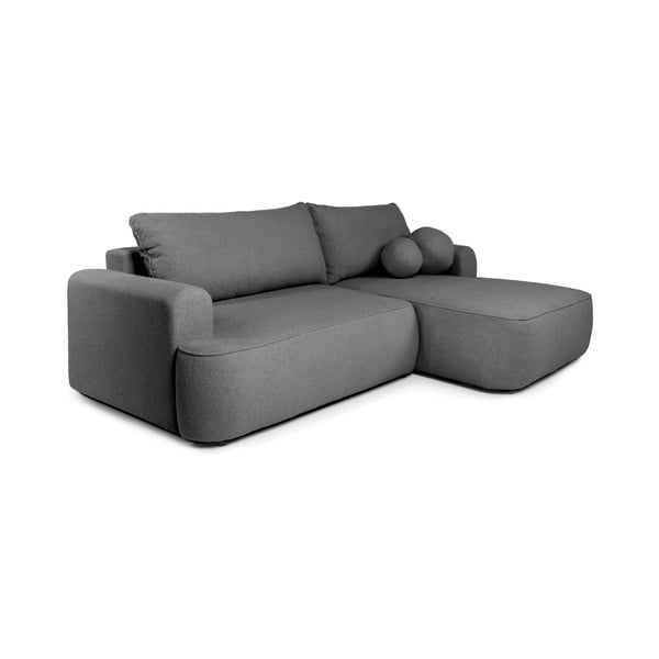 Iš boucle sulankstoma kampinė sofa pilkos spalvos (su dešiniuoju kampu) Quinoa – Bonami Selection-image-2