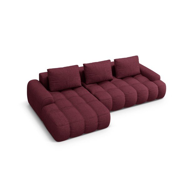 Bordo spalvos sulankstoma/su sandėliavimo vieta kampinė sofa (su kairiuoju kampu/su gultu) Linz – Cosmopolitan Design-image-3