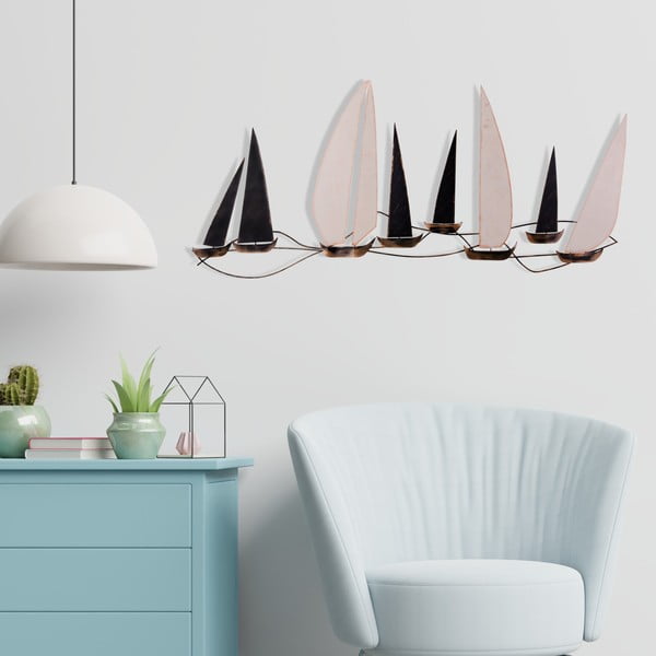 Metalinė sienų dekoracija 117x52 cm Ocean - Wallity-image-4