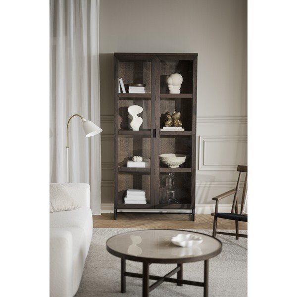 Iš ąžuolo masyvo vitrina rudos spalvos 95x195 cm Everett – Rowico-image-3