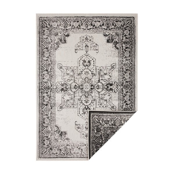 Juodos ir kreminės spalvos dvipusis lauko kilimas NORTHRUGS Borbon, 160 x 230 cm