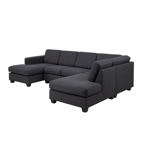 Tamsiai pilka trijų vietų sofa Actona Wyoming, dešinysis kampas-image-1