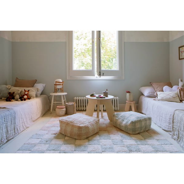 Skalbiamas/rankų darbo iš medvilnės kilimas šviesiai mėlynos spalvos/kreminės spalvos 120x160 cm Kitchen Tiles Blue Sage – Lorena Canals-image-3